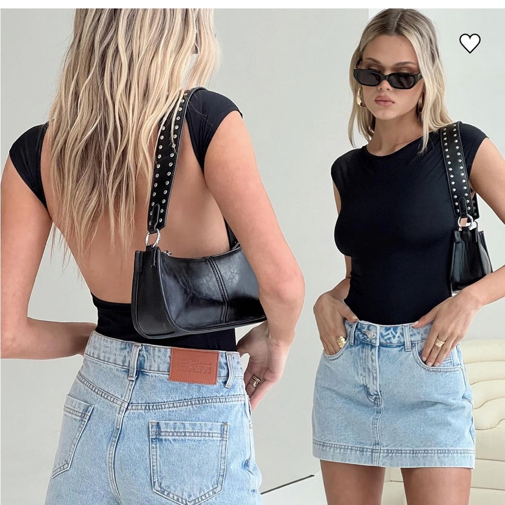 Black OLight Blue Denim Skort